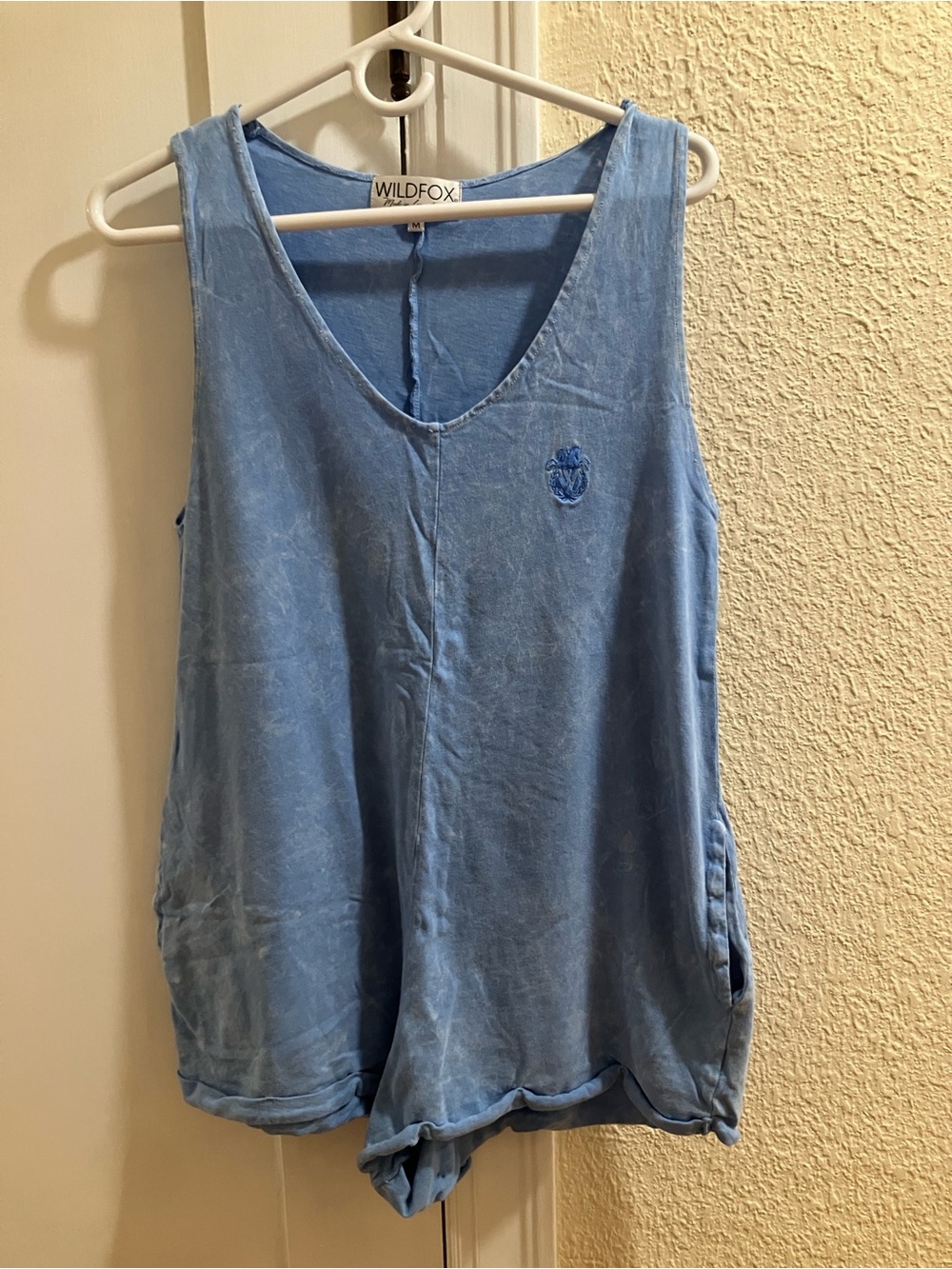 Wildfox Washed Sky Blue Sleeveless Romper